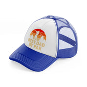 best dad by par orange-blue-and-white-trucker-hat