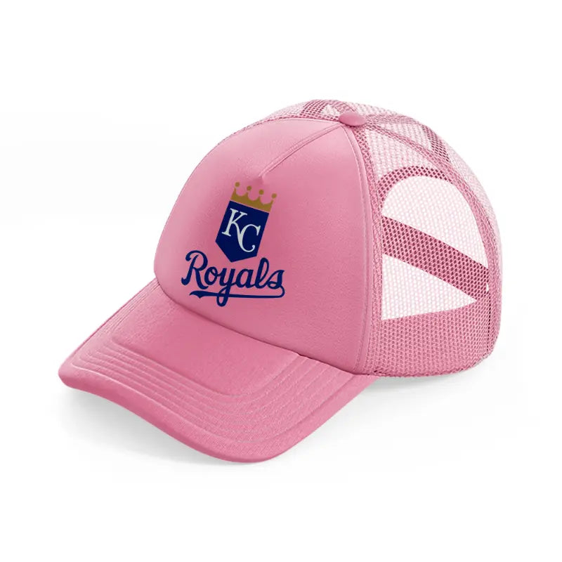 kansas city royals emblem-pink-trucker-hat