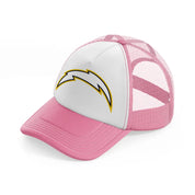 los angeles chargers shape-pink-and-white-trucker-hat