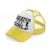 skater girl-yellow-trucker-hat
