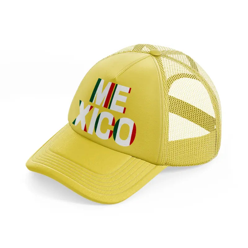 mexico text-gold-trucker-hat
