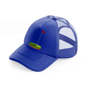 hole blue trucker hat