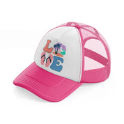 love sublimation-neon-pink-trucker-hat