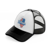 illinois flag-black-and-white-trucker-hat