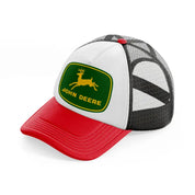 john deere green logo-red-and-black-trucker-hat
