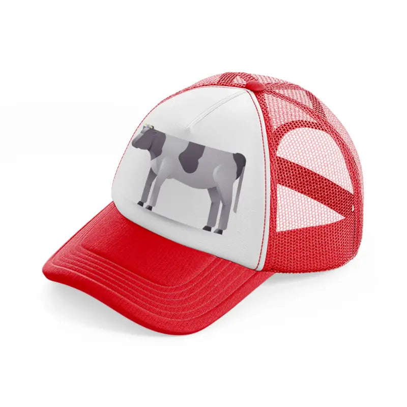 037-cow-red-and-white-trucker-hat