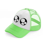 eyes lime green trucker hat