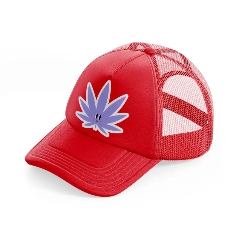 purple leaf red trucker hat