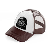 halloween ghost-brown-trucker-hat