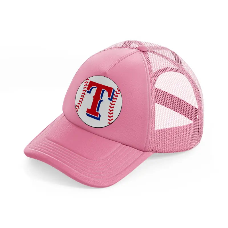 texas rangers ball-pink-trucker-hat