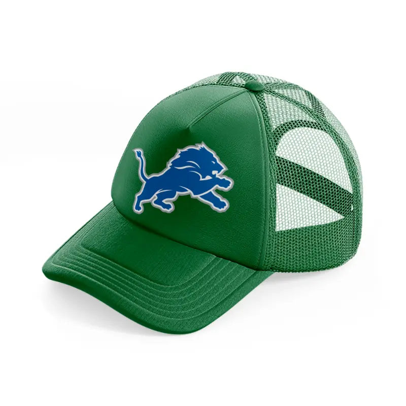 detroit lions emblem green trucker hat