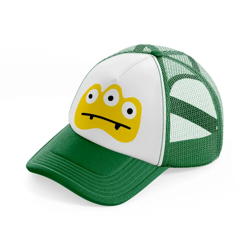 yellow monster green and white trucker hat