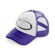 oval purple trucker hat