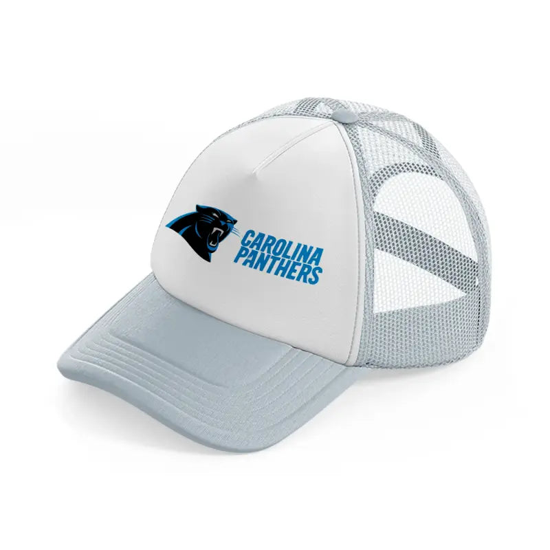 carolina panthers full logo-grey-trucker-hat