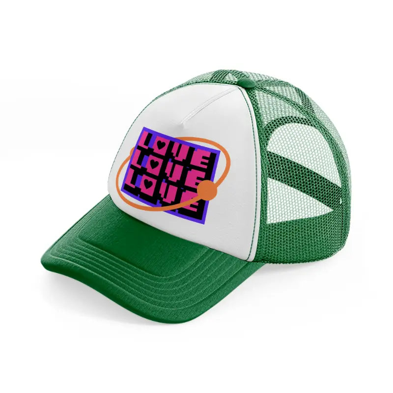 love-green-and-white-trucker-hat