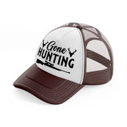 gone hunting guns-brown-trucker-hat