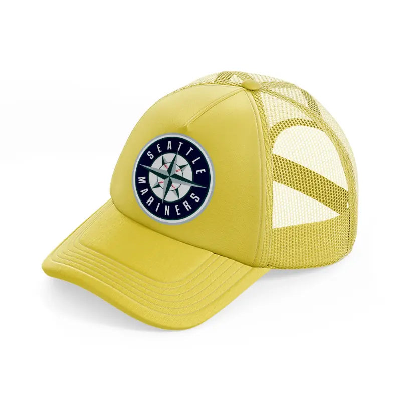 seattle mariners logo-gold-trucker-hat