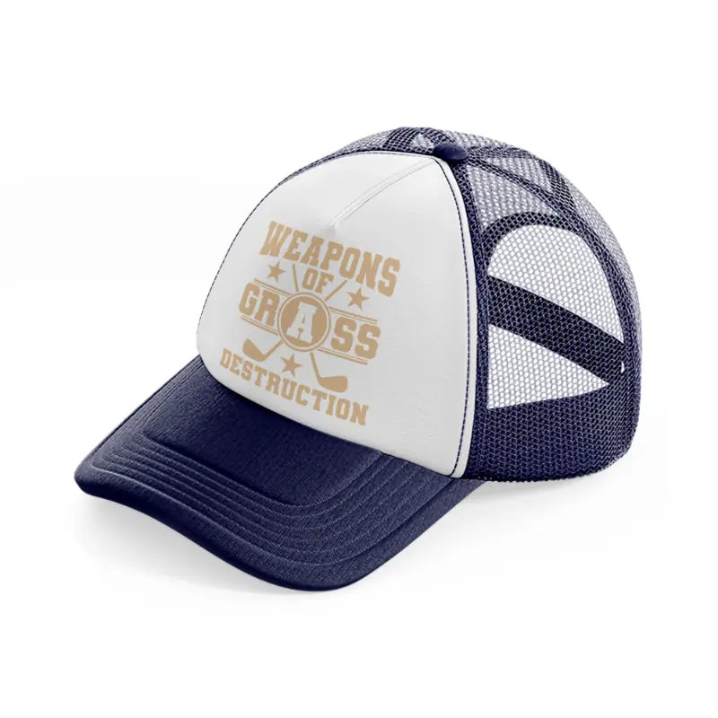 weapons of grass destruction-navy-blue-and-white-trucker-hat