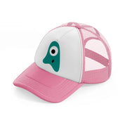 green monster-pink-and-white-trucker-hat