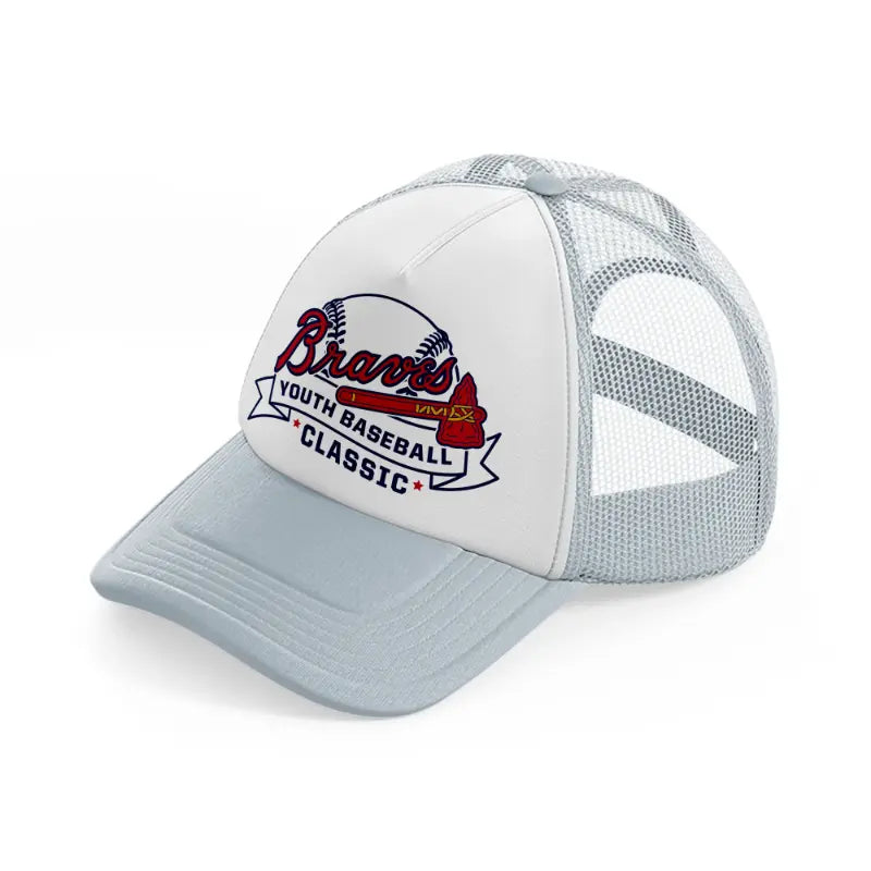 braves youth baseball classic-grey-trucker-hat
