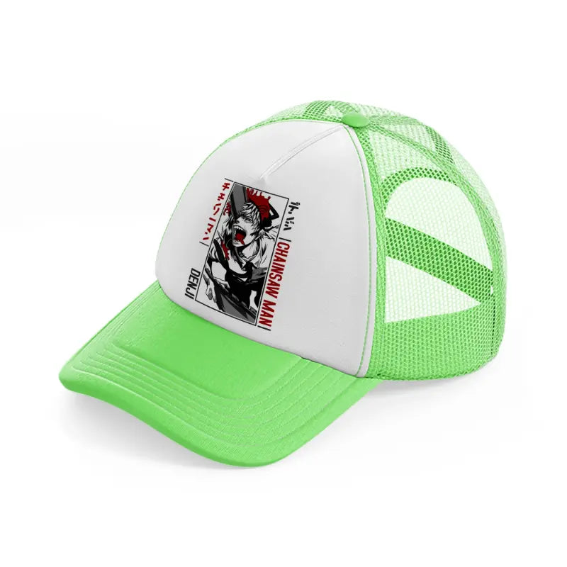 denji chainsawman lime green trucker hat