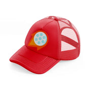 red golf ball-red-trucker-hat