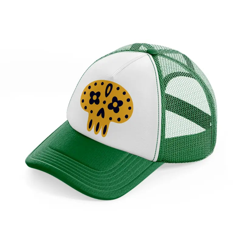 mexico skull-green-and-white-trucker-hat