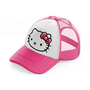 hello kitty emoji-neon-pink-trucker-hat