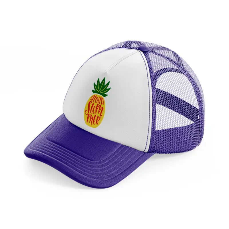 aloha summer pineapple-purple-trucker-hat