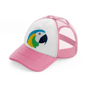 parrot (1) pink and white trucker hat