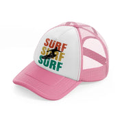 surf pink and white trucker hat