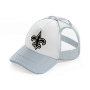 new orleans saints black emblem-grey-trucker-hat
