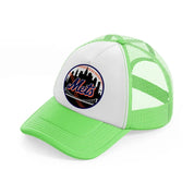 new york mets black badge-lime-green-trucker-hat