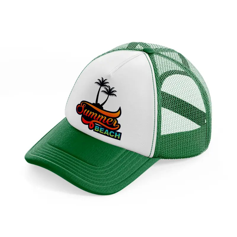 summer beach-green-and-white-trucker-hat