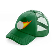 golf ball fire green trucker hat