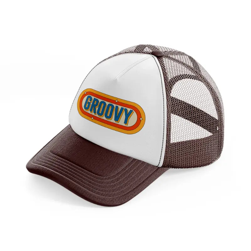 groovy brown trucker hat