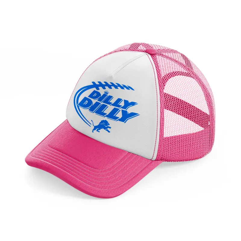 detroit lions dilly dilly-neon-pink-trucker-hat