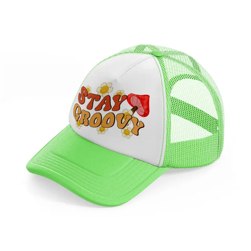 stay-groovy-lime-green-trucker-hat