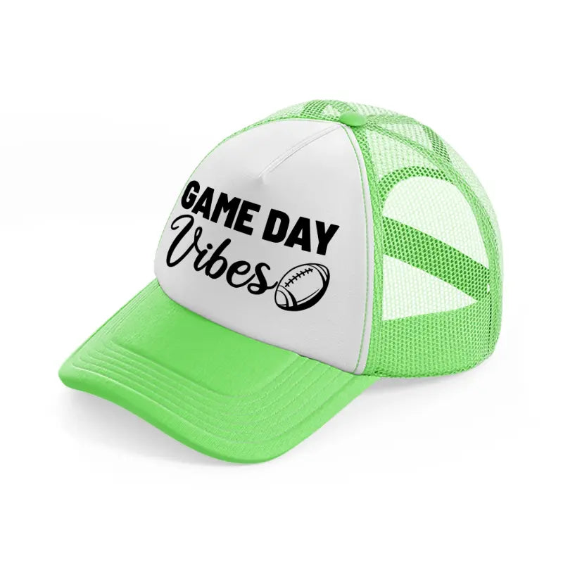 game day vibes-lime-green-trucker-hat
