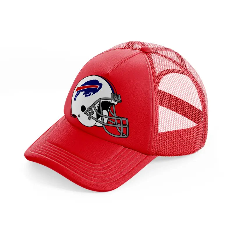 buffalo bills drawing helmet-red-trucker-hat