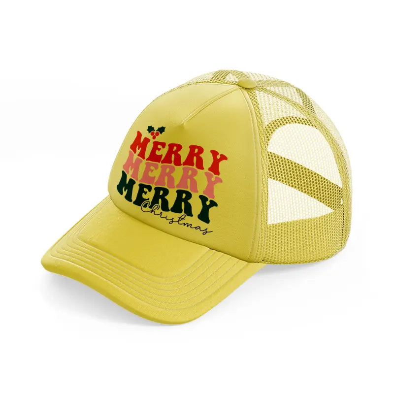 merry christmas-gold-trucker-hat