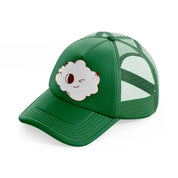 cloudy wink green trucker hat