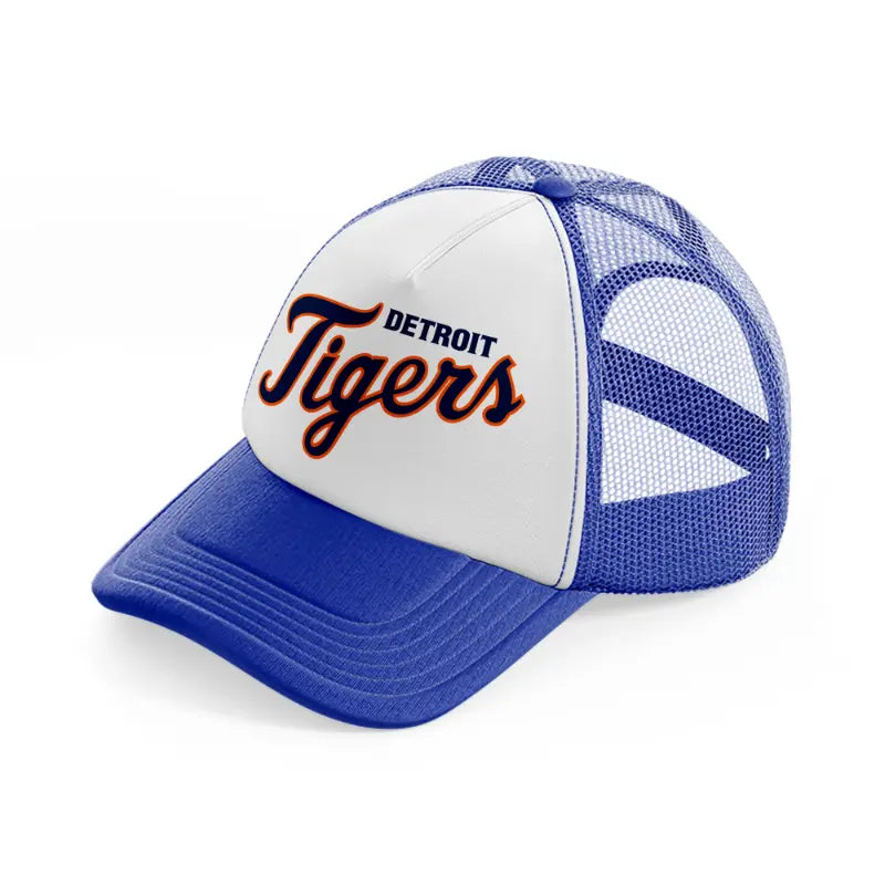 detroit tigers fan-blue-and-white-trucker-hat
