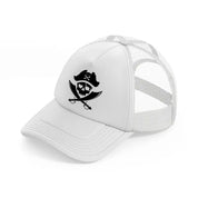 pirate skull-white-trucker-hat