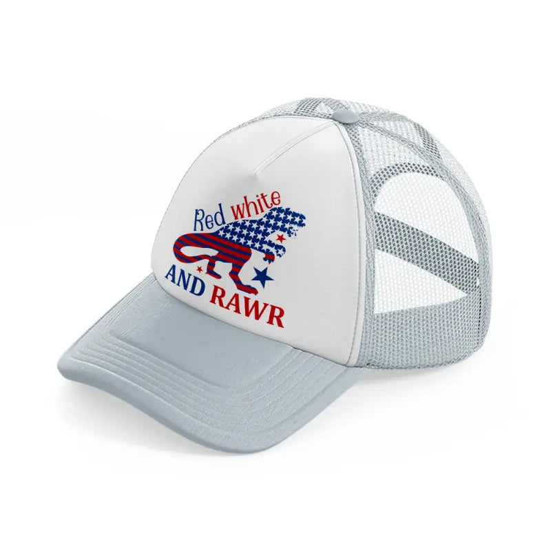 red white and rawr-01-grey-trucker-hat