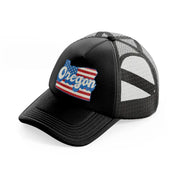 oregon flag black trucker hat