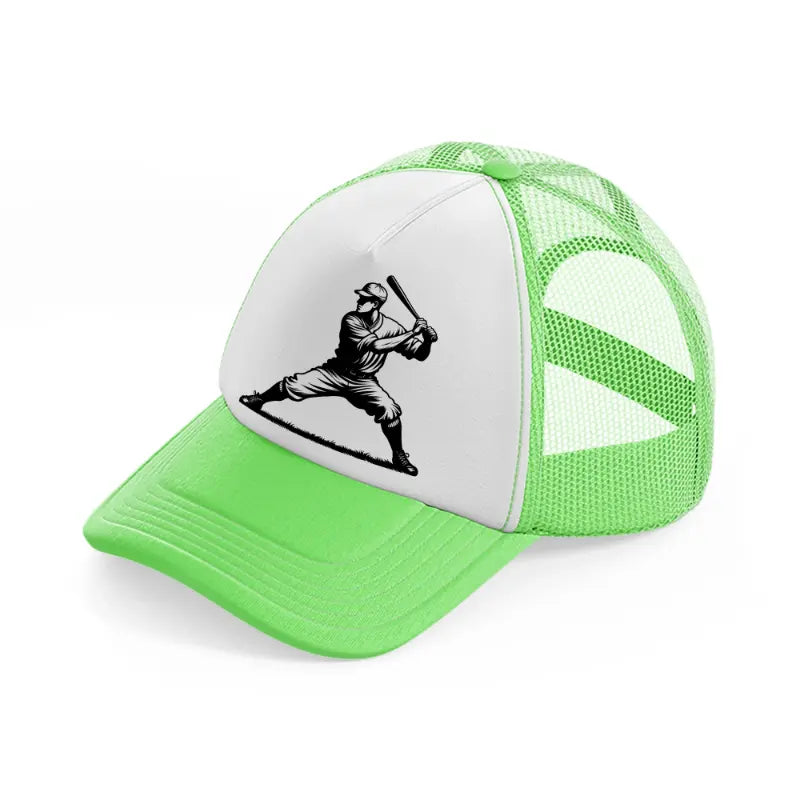 baseball batting-lime-green-trucker-hat