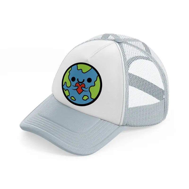 earth love-grey-trucker-hat