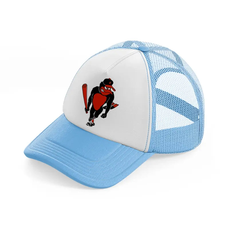 baltimore orioles angry sky blue trucker hat