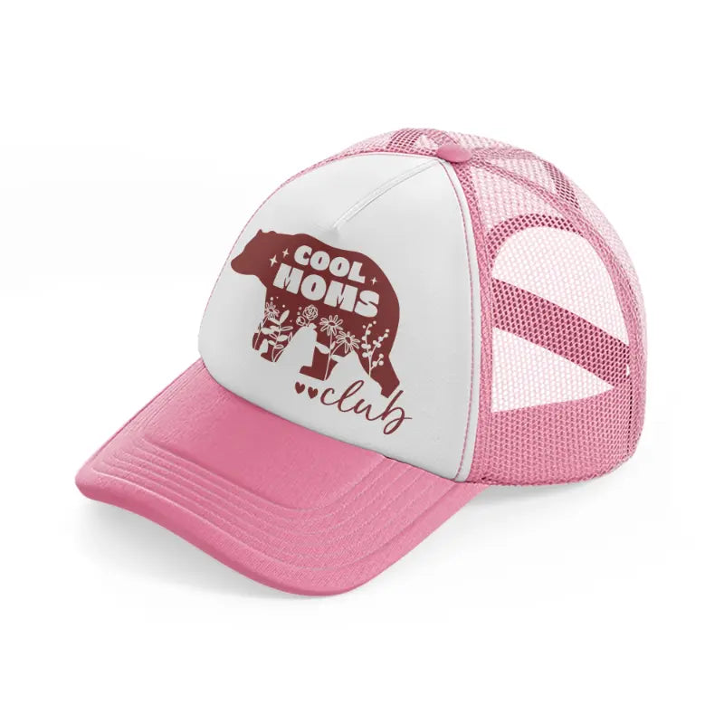 cool moms club-pink-and-white-trucker-hat